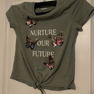 Girls Butterfly Sequins Embellished Tee5/$20